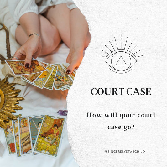 What will happen with my court case? - 7 card Spread- Virtual Tarot Reading- PDF - Sincerely Starchild